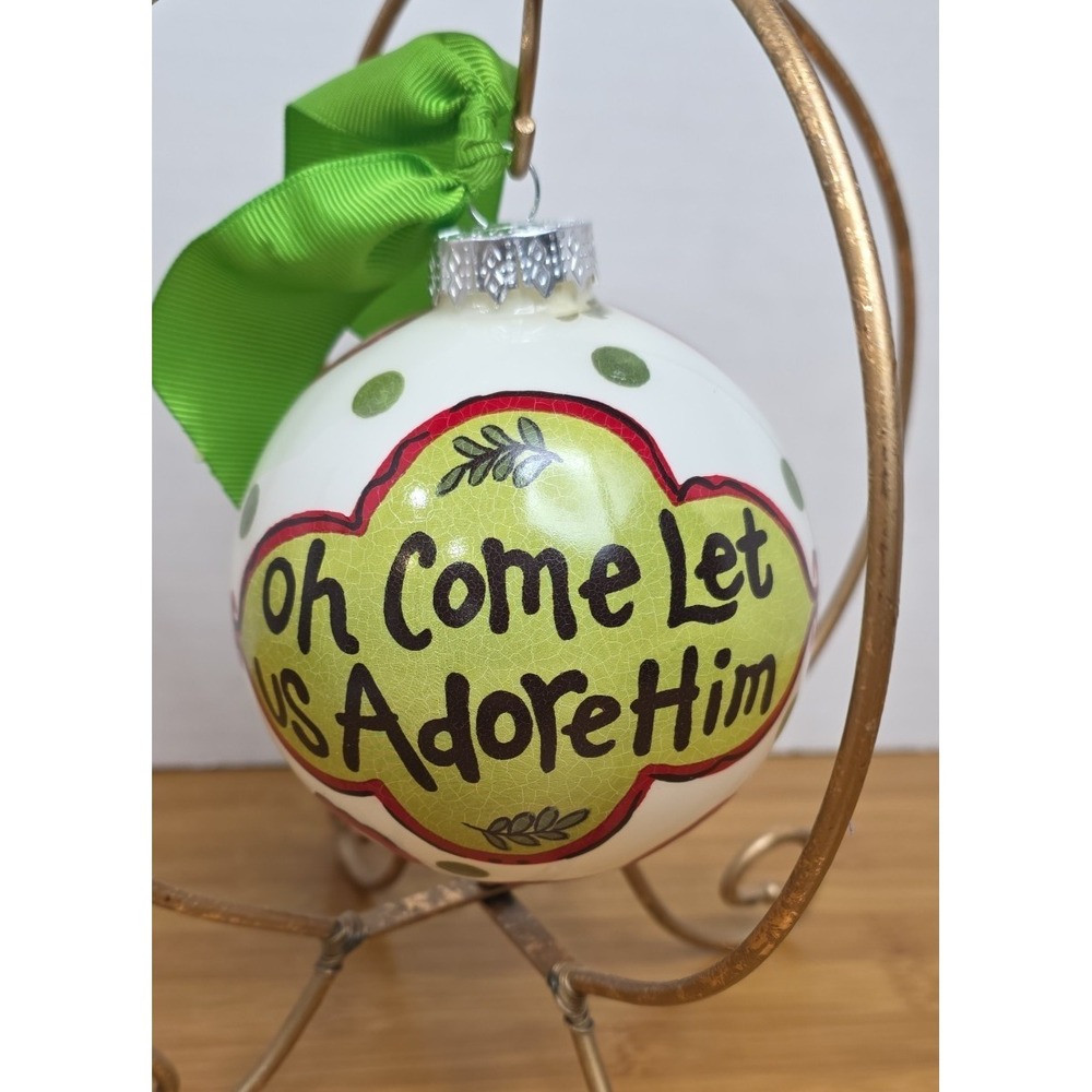 Christmas Tree Round 4" Ornaments Oh Come Let Us Adore Him Nativity Sceneโ 2017